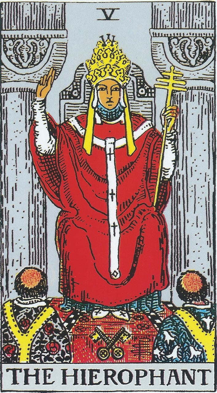 Carte de Tarot Le Pape - symbole des valeurs et des structures