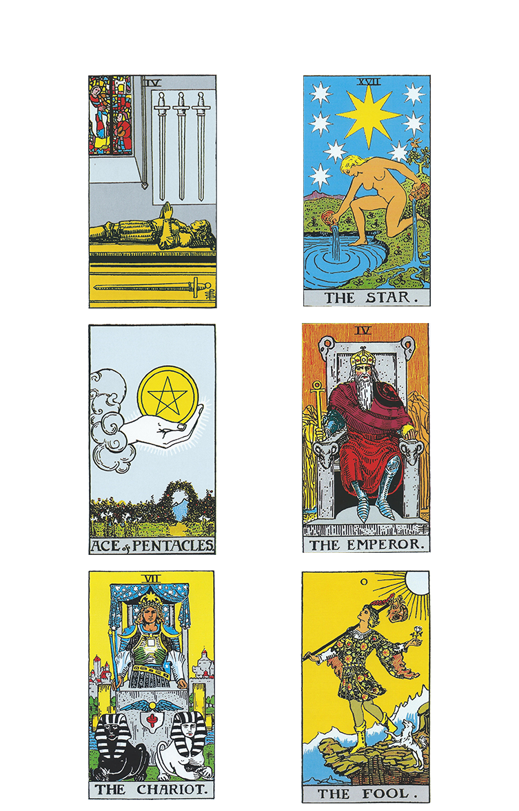 Exemple d'un tirage comparatif en 2 colonnes avec le Tarot