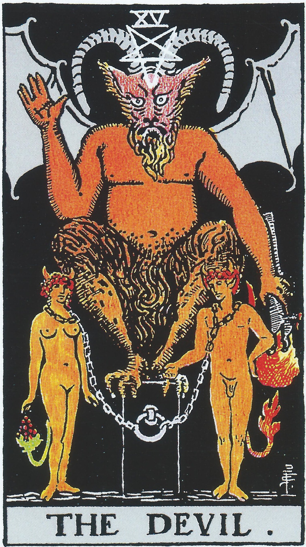 Carte du Diable symbolisant la dépendance à l'argent