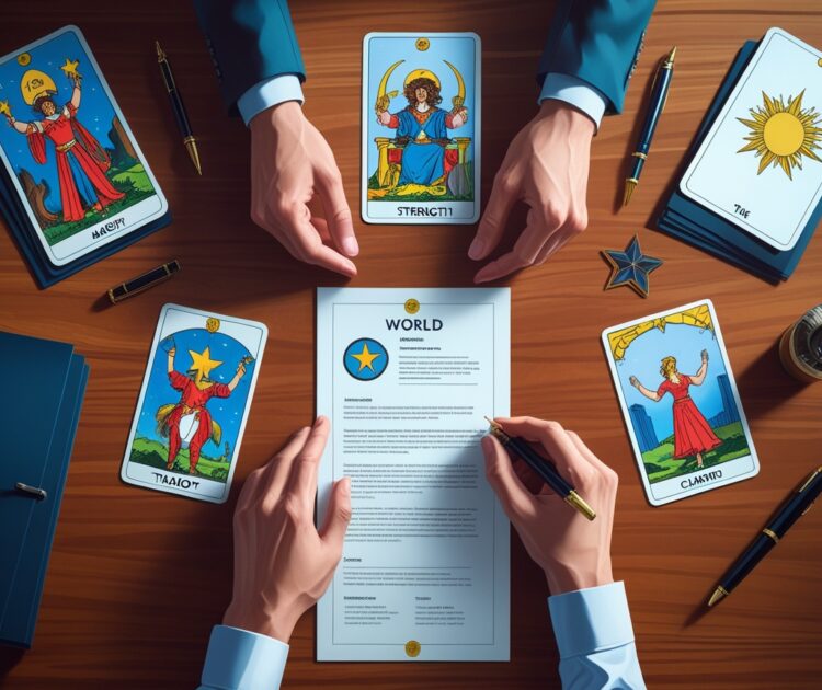 Un Bureau En Bois Moderne Est Vu D’en Haut