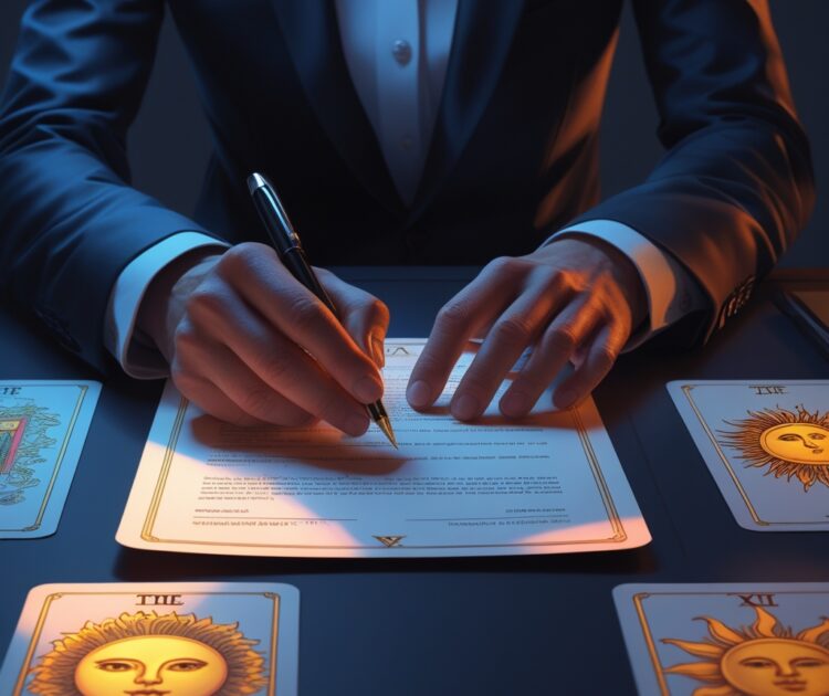 Les Mains D’une Personne Hésitent à Propos D’un Contrat De Travail Professionnel