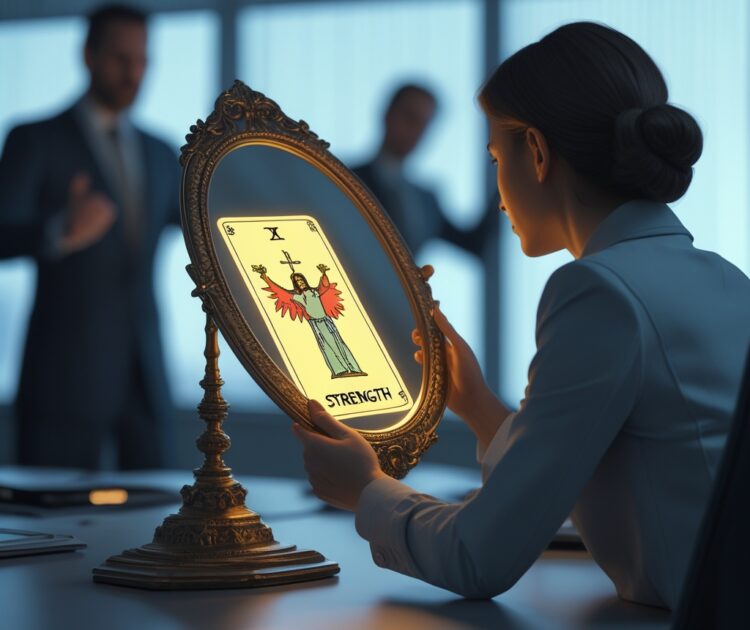 Un Professionnel Est Assis à Son Bureau Moderne Et Minimaliste