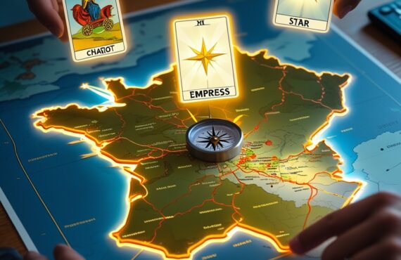 Une Carte Stylisée Et Futuriste De La Région D’occitanie En France Est Disposée Sur Une Table