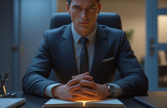 Un Professionnel Confiant S’assoit à Un Bureau Moderne