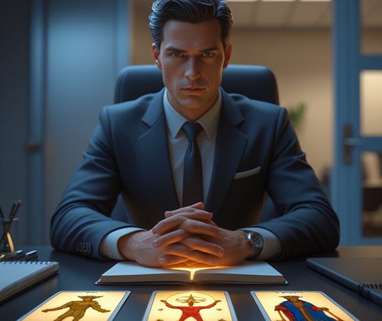 Un Professionnel Confiant S’assoit à Un Bureau Moderne