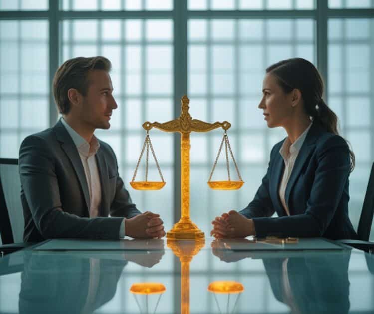 Deux Professionnels Assis L’un En Face De L’autre Dans Un Bureau Lumineux Et Moderne En Verre, Engagés Dans Une Conversation Calme