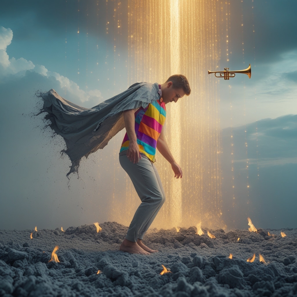 Une Scène Métaphorique D’un Phénix Qui Se Révèle