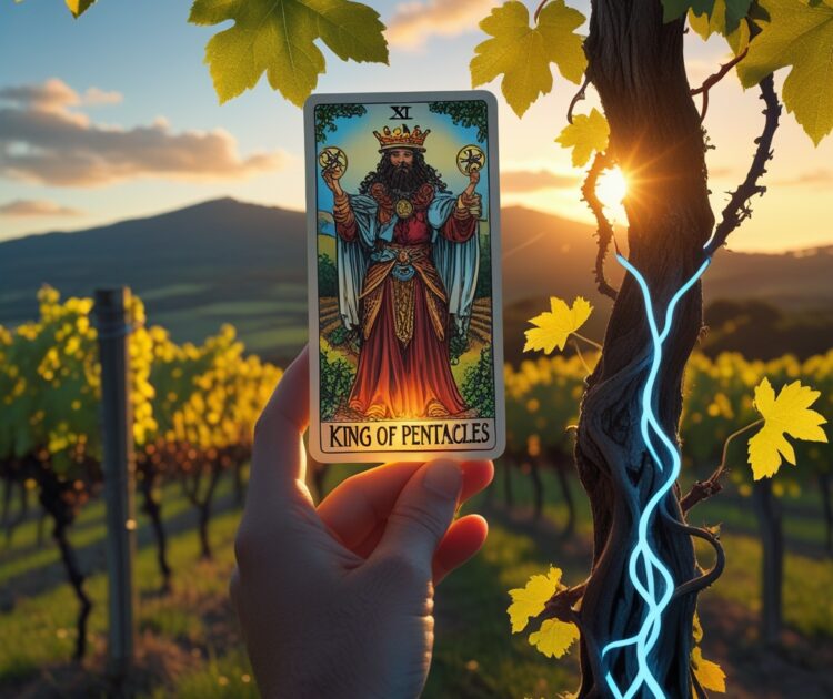 Une Vue Panoramique Sur Un Vignoble Luxuriant Dans La Région Du Roussillon à L’heure Dorée, Avec La Montagne Du Canigou En Arrière Plan