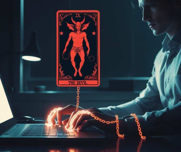 Un Employé De Bureau Moderne Assis à Un Bureau Tard Le Soir