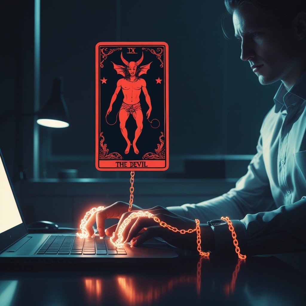 Un Employé De Bureau Moderne Assis à Un Bureau Tard Le Soir