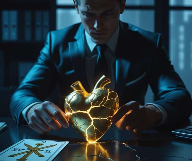 Un Professionnel Est Assis à Un Bureau Moderne Et élégant Dans Un éclairage Tamisé Et Dramatique