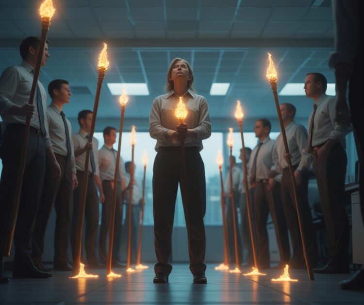 Un Professionnel Fatigué Mais Vigilant, Debout Dans Une Lumière Faiblement éclairée